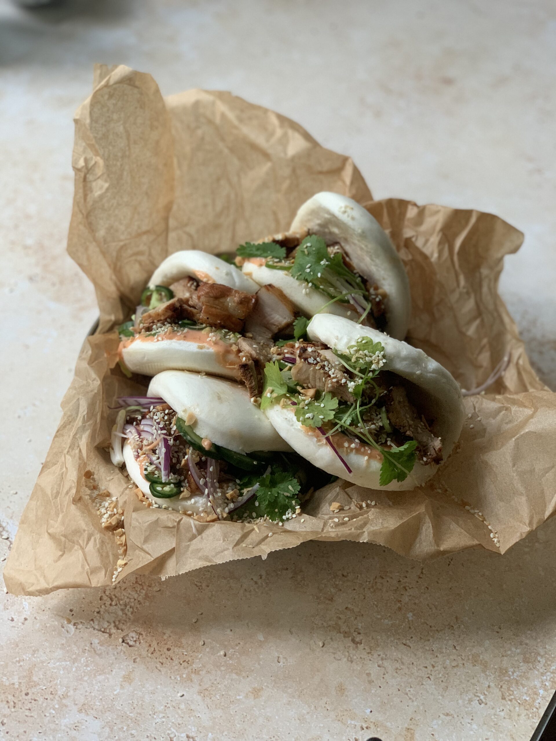 BBQ Bao med marineret svinekød